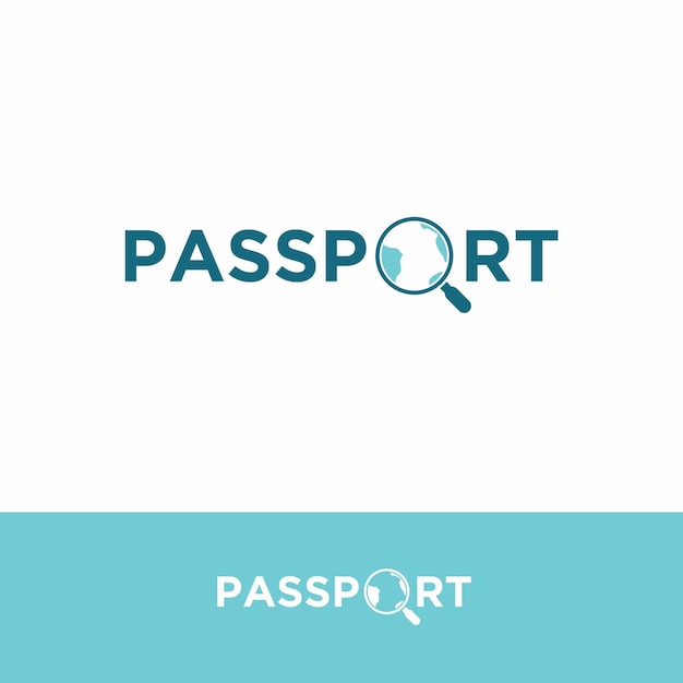 Conception De Logo De Passeport Avec Une Combinaison De Loupe Et De Terre étant La Lettre O