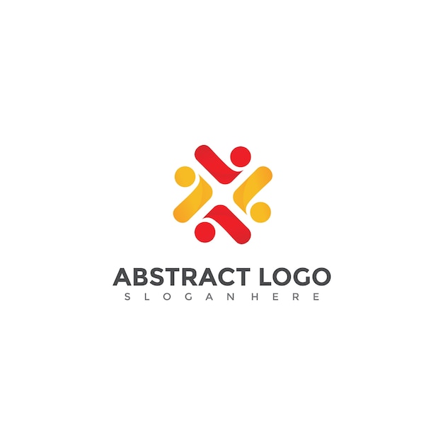 Vecteur conception de logo de personnes abstraites