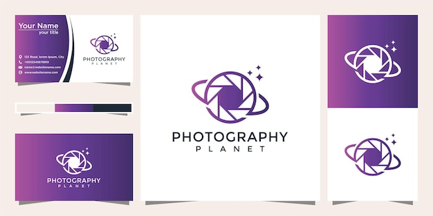 Conception De Logo De Photographie De Planète Et Carte De Visite