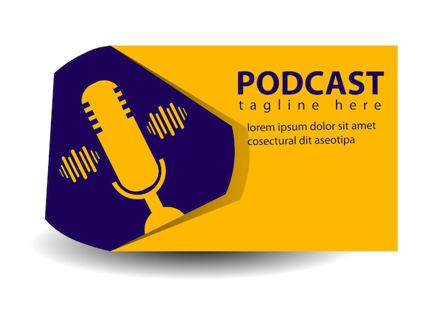 Conception de logo de podcast d'icône de microphone avec l'icône de forme et de dégradé de couleur pour le talk-show et l'émission d'affaires