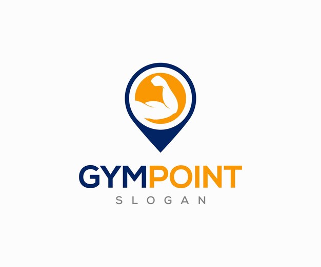 Conception De Logo De Point De Gymnastique. Modèle De Logo De Point De Remise En Forme Ou D'emplacement