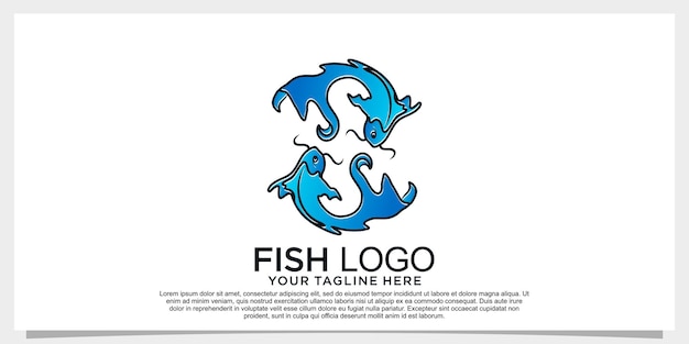 Conception De Logo De Poisson Concept Simple Unique Vecteur Premium