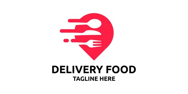 Vecteur conception de logo pour épingles et couverts livraison de nourriture modèles de conception de logo symboles idées créatives
