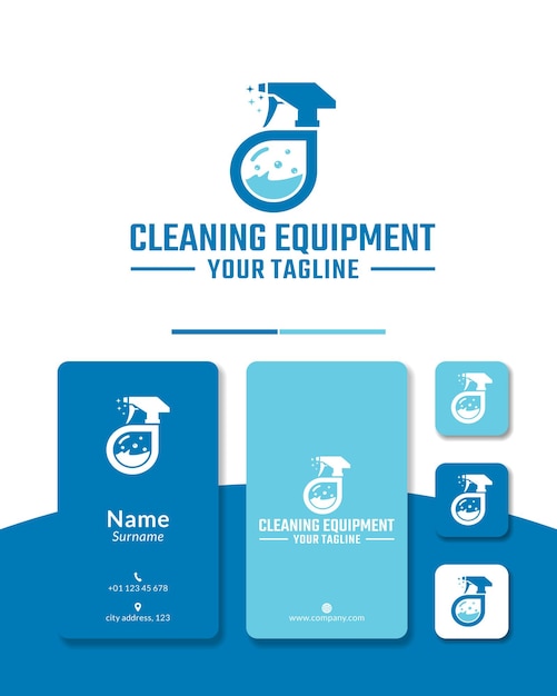 Vecteur conception de logo de pulvérisateur à main pour l'entretien du nettoyage