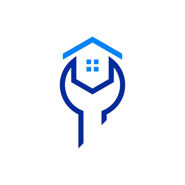 conception de logo de réparation à domicile illustration vectorielle de ligne créative simple