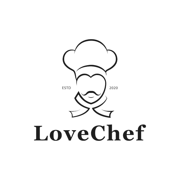 Conception De Logo De Restaurant De Chef D'amour