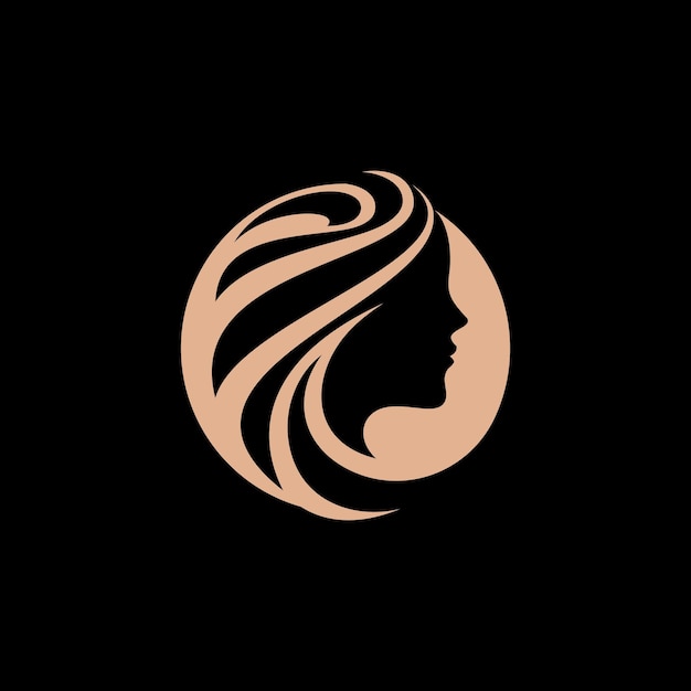 Conception de logo de salon de coiffure femme luxe