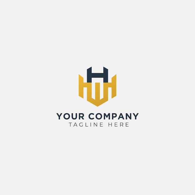 Vecteur conception de logo simple hw et moderne