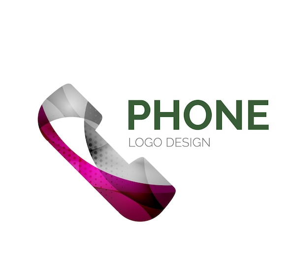 Vecteur conception de logo de téléphone rétro faite de pièces de couleur