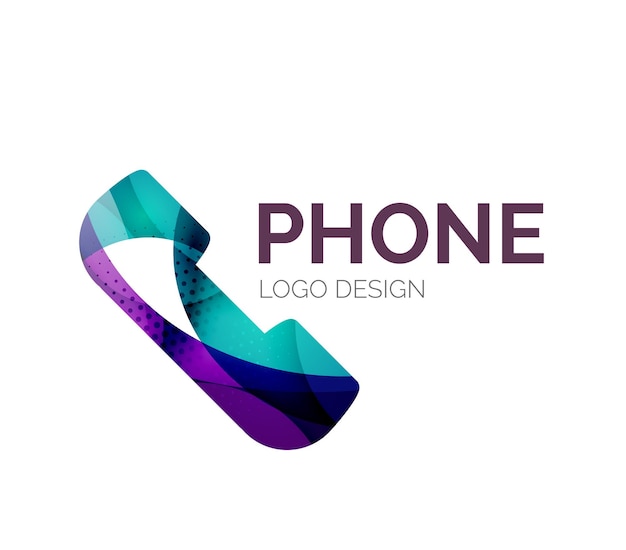 Conception De Logo De Téléphone Rétro Faite De Pièces De Couleur