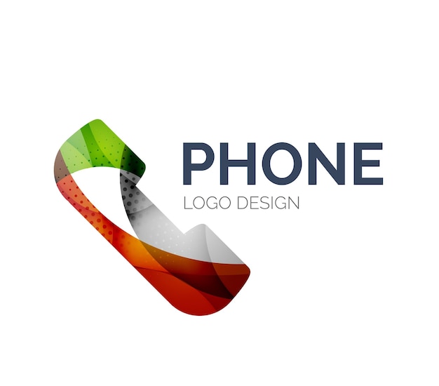 Vecteur conception de logo de téléphone rétro faite de pièces de couleur