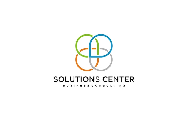 Vecteur conception de logo de travail d'équipe solution d'entreprise groupe de personnes à l'infini symbole iocn