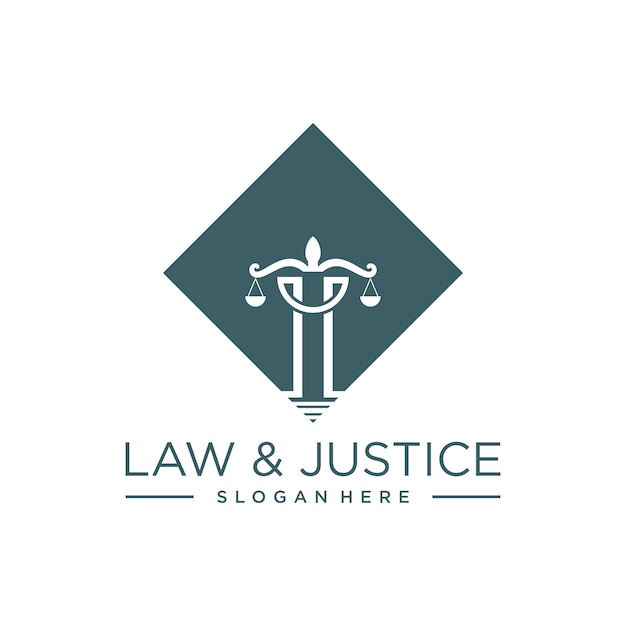 Conception De Logo Vectoriel De Loi Justice Avec Concept De Lettre Moderne