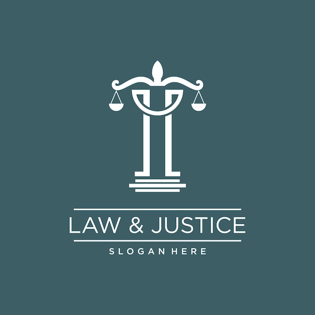 Conception De Logo Vectoriel De Loi Justice Avec Concept De Lettre Moderne