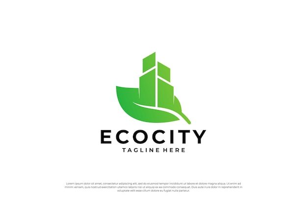 Conception de logo de ville verte Icône de symbole pour l'appartement résidentiel et la ville