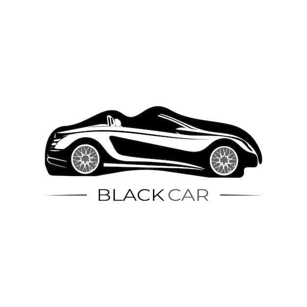 Vecteur conception de logo de voiture noire avec un fond blanc