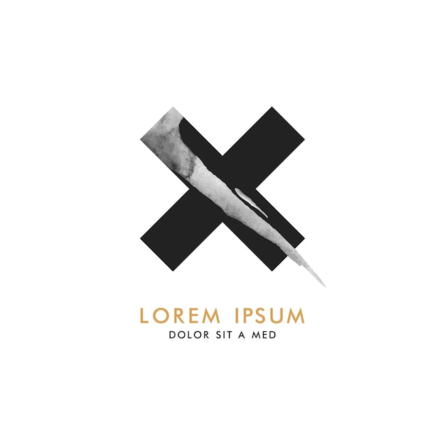 Conception de logotype Croix aquarelle Modèle de cartes d'invitation de vêtements de conceptionarrière-plansmarquesétiquette avec Place pour le texteCouleurs à la modeStyle minimaliste contemporain