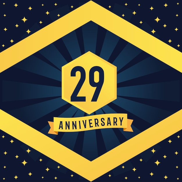 Conception de logotype du 29e anniversaire avec conception de lignes multiples à l'infini de torsion bleue