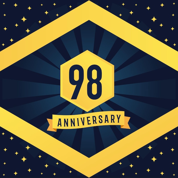 Conception de logotype du 98e anniversaire avec conception de lignes multiples à l'infini de torsion bleue