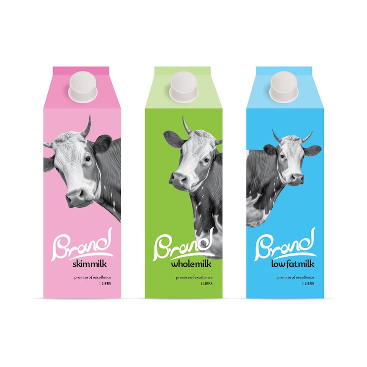 Vecteur conception luxueuse d'emballage de lait en eps modifiable