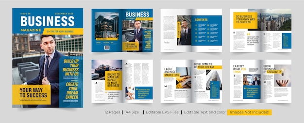 Conception de magazine d'entreprise ou modèle de mise en page de magazine
