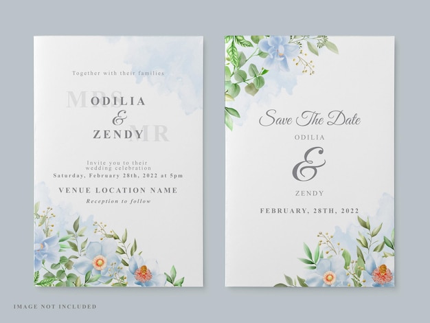 Conception De Magnolia De Carte D'invitation De Mariage