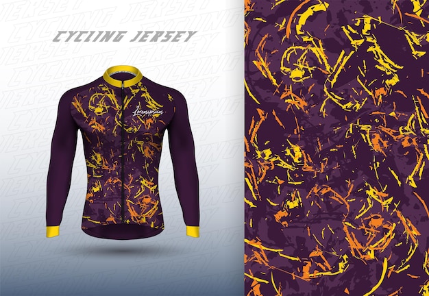 Conception de maillot de cyclisme premium Vector avec texture abstraite