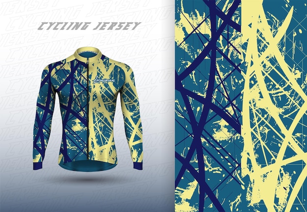Conception De Maillot De Cyclisme Premium Vector Avec Texture Abstraite