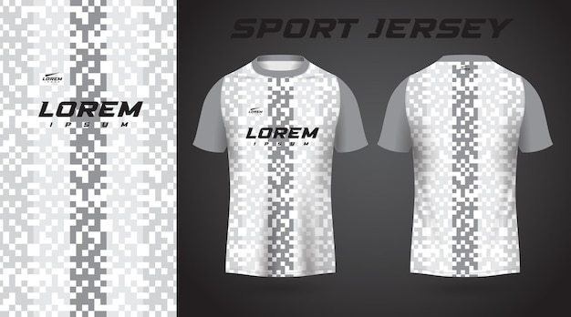 conception de maillot de sport chemise blanche et grise