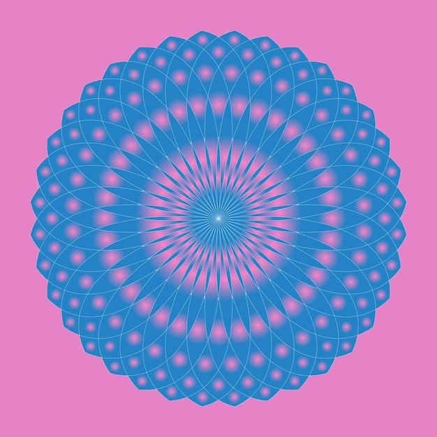 Conception de mandala abstrait dégradé bleu et rose