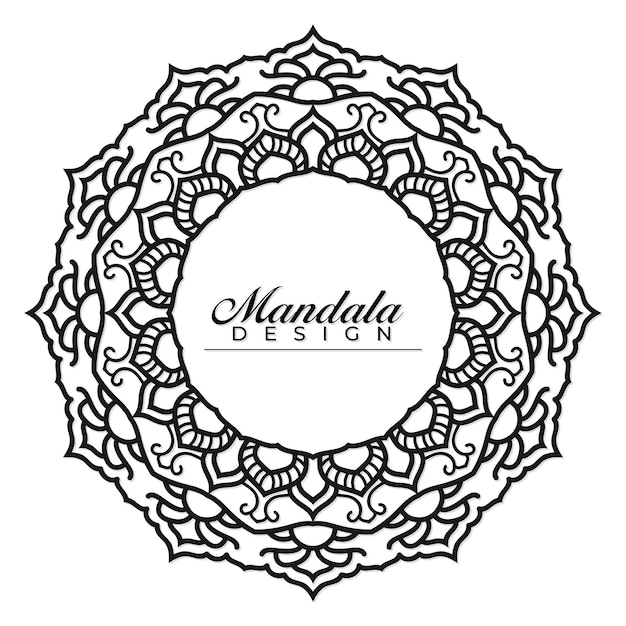 Vecteur conception de mandala d'art en ligne de style ethnique