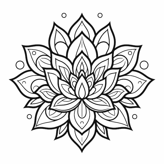 Vecteur conception de mandala d'art en ligne