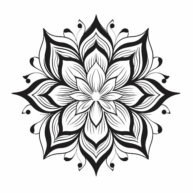 Vecteur conception de mandala d'art en ligne