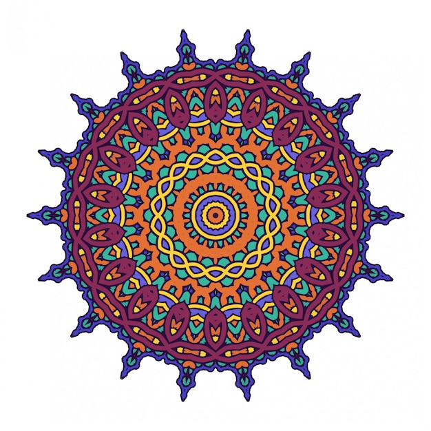 Vecteur conception de mandala coloré