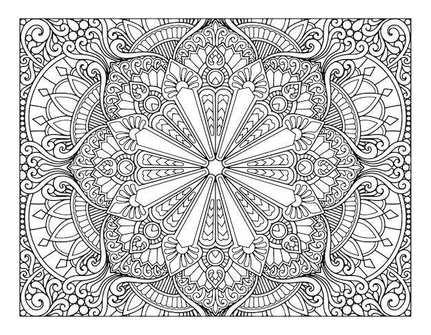Conception De Mandala à Colorier Pleine Page
