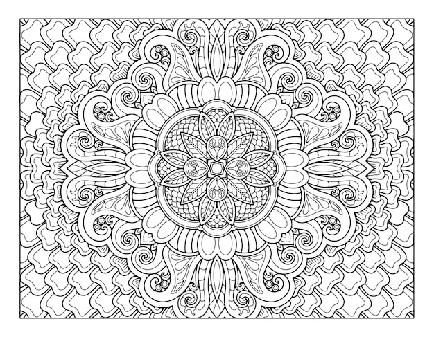 Conception De Mandala à Colorier Pleine Page