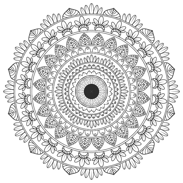 Conception De Mandala à Colorier