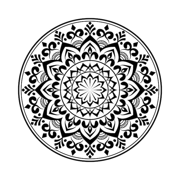 Conception De Mandala De Couleurs Noires Pour L'impression, L'affiche, La Couverture, La Brochure, Le Dépliant, La Bannière, La Couverture Du Livre. Mandala