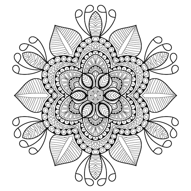 Conception De Mandala Détaillée Décorative Avec Style Henné Mehndi