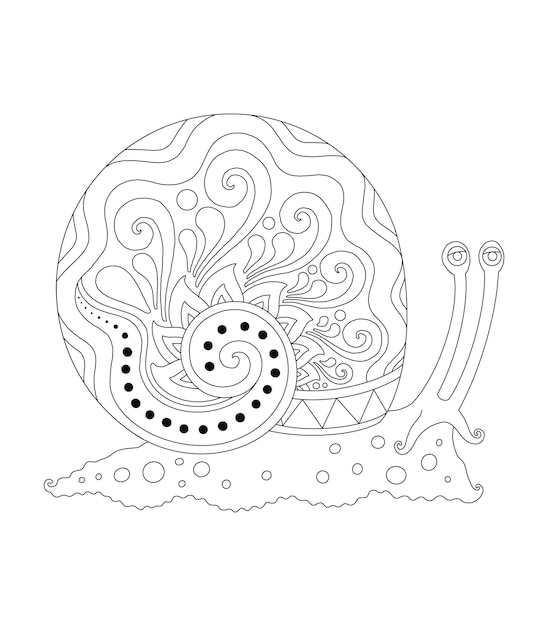 Vecteur conception de mandala d'escargot pour l'impression de page de coloriage