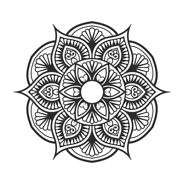 Conception De Mandala Ethnique Avec Motif Ornemental Circulaire