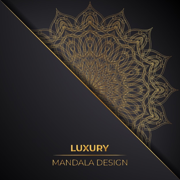 Vecteur conception de mandala de luxe avec décoration dorée à imprimer ou à utiliser pour une affiche sur les réseaux sociaux