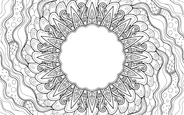 Conception De Mandala De Page De Coloriage Avec L'espace Des Textes