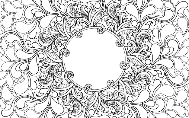 Vecteur conception de mandala de page de coloriage avec l'espace des textes