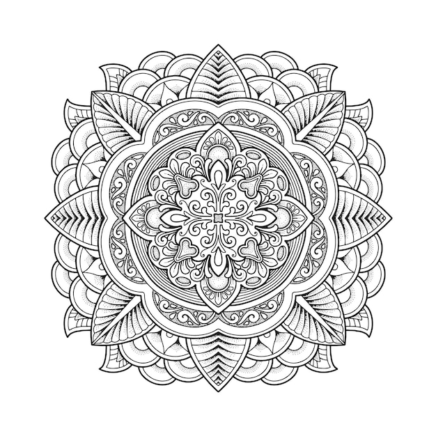 Conception De Mandala Pour Coloriage Adulte