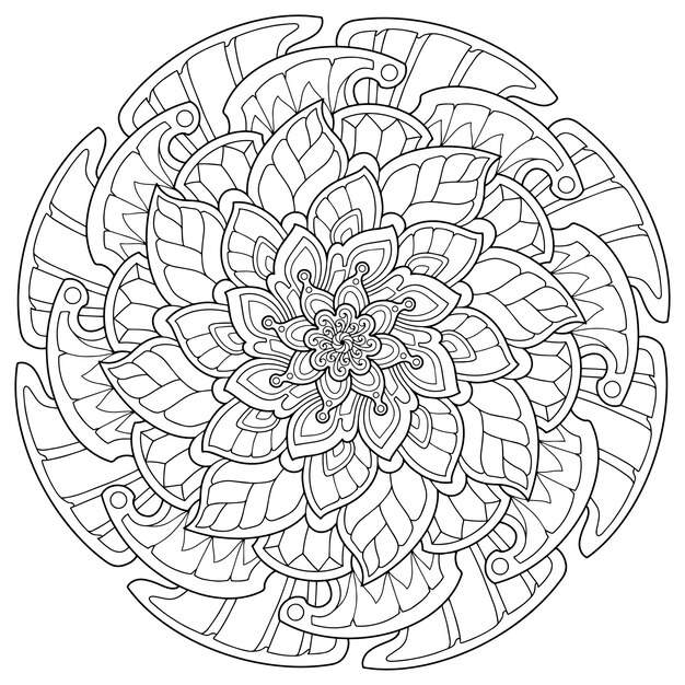 Coloriage mandala adulte Vecteur par ©Fodorviola73 129251936