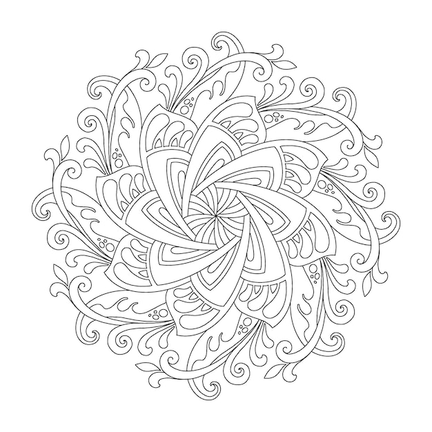 Vecteur conception de mandala pour coloriage