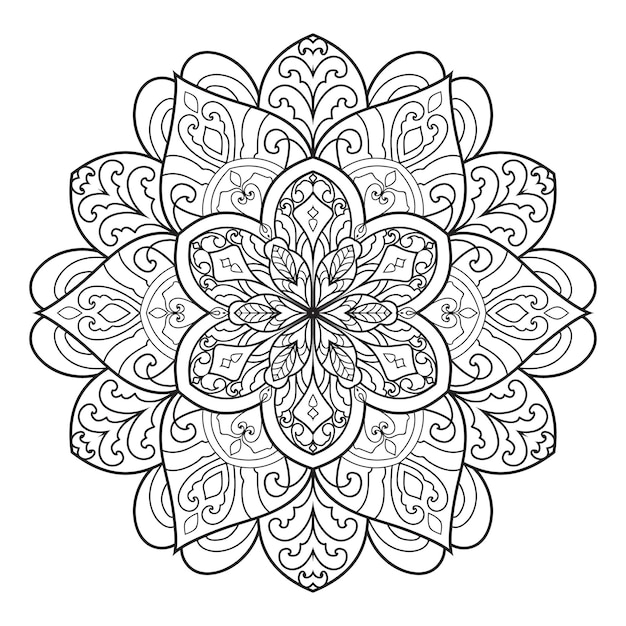 Conception de mandala pour la page de coloriage adulte. ornement rond décoratif.