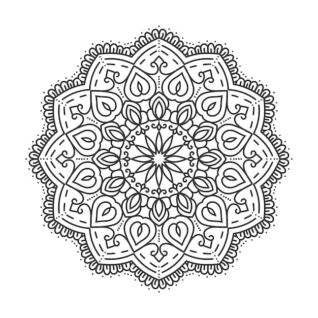 Conception de mandala simple avec fond blanc.