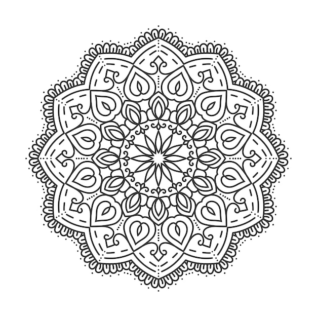 Conception De Mandala Simple Avec Fond Blanc.